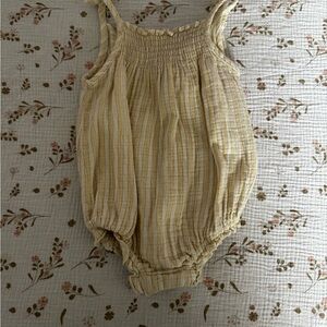Quincy Mae Cream and Tan Striped Bodysuit